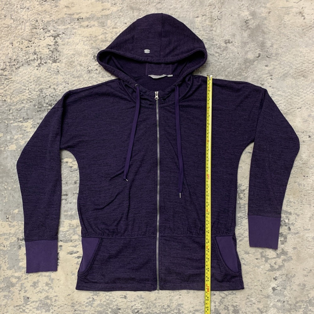 Athleta Purple Thumb Hole Inner Fleece Zip Up Hoody Sweater Jacket Small